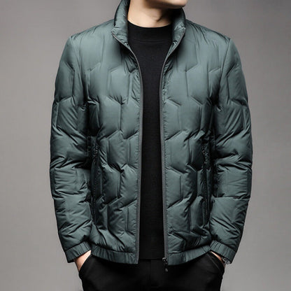 Warm Quilted Puffer Coat with Zip Front