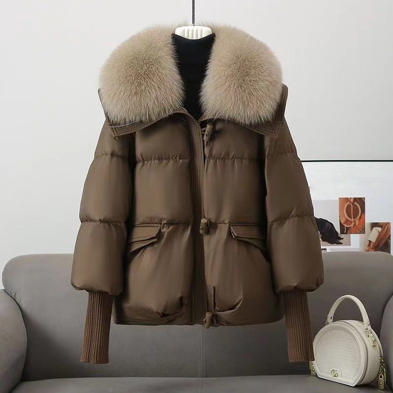 Relaxed Fit Quilted Parka Jacket with Faux Fur Trim - Nocini