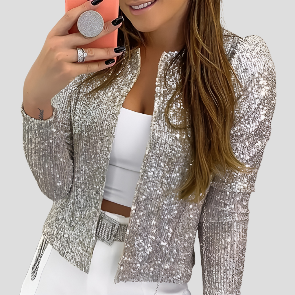Sparkly Sequin Long Sleeve Winter Cardigan