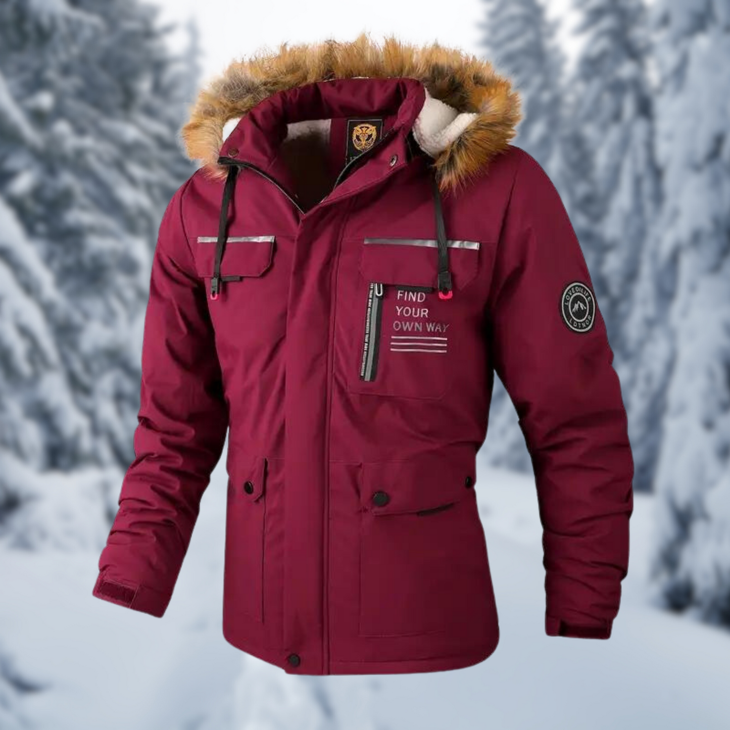 Casual Fit Fur Trim Parka Coat