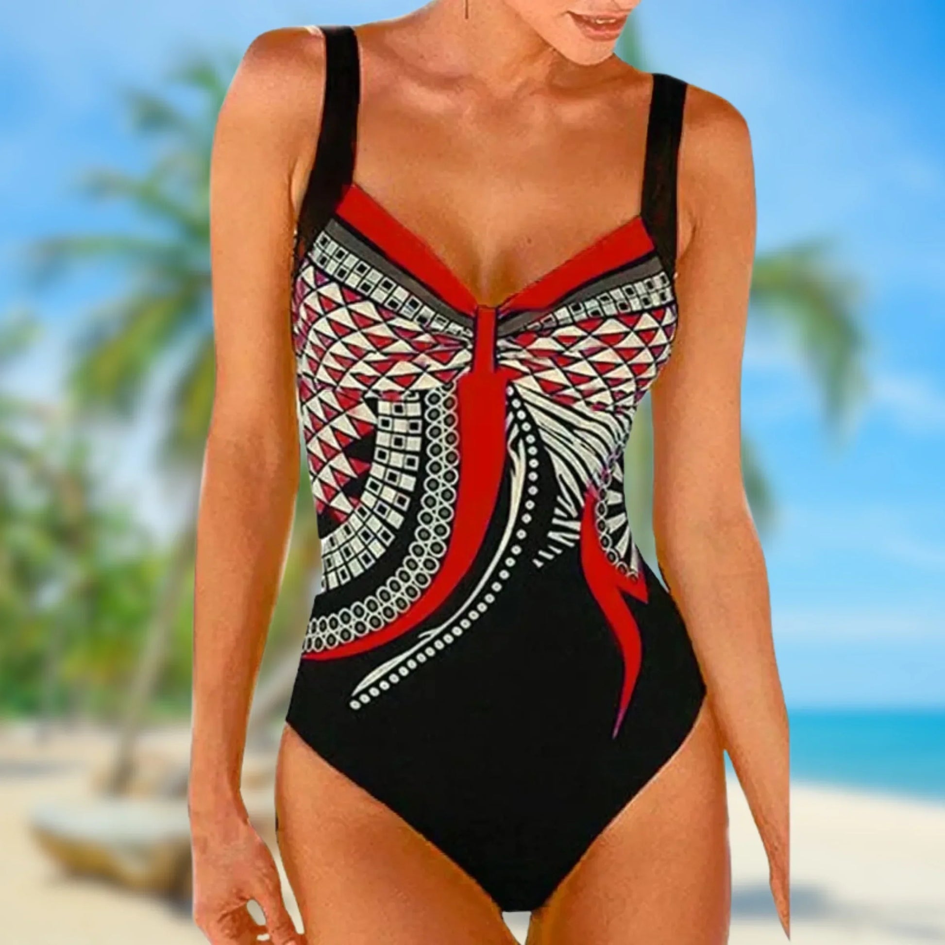 Women's Swimsuit with Comfort Fit and Bold Print - Nocini