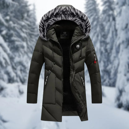 Warm Padded Mens Parka Jacket with Hood