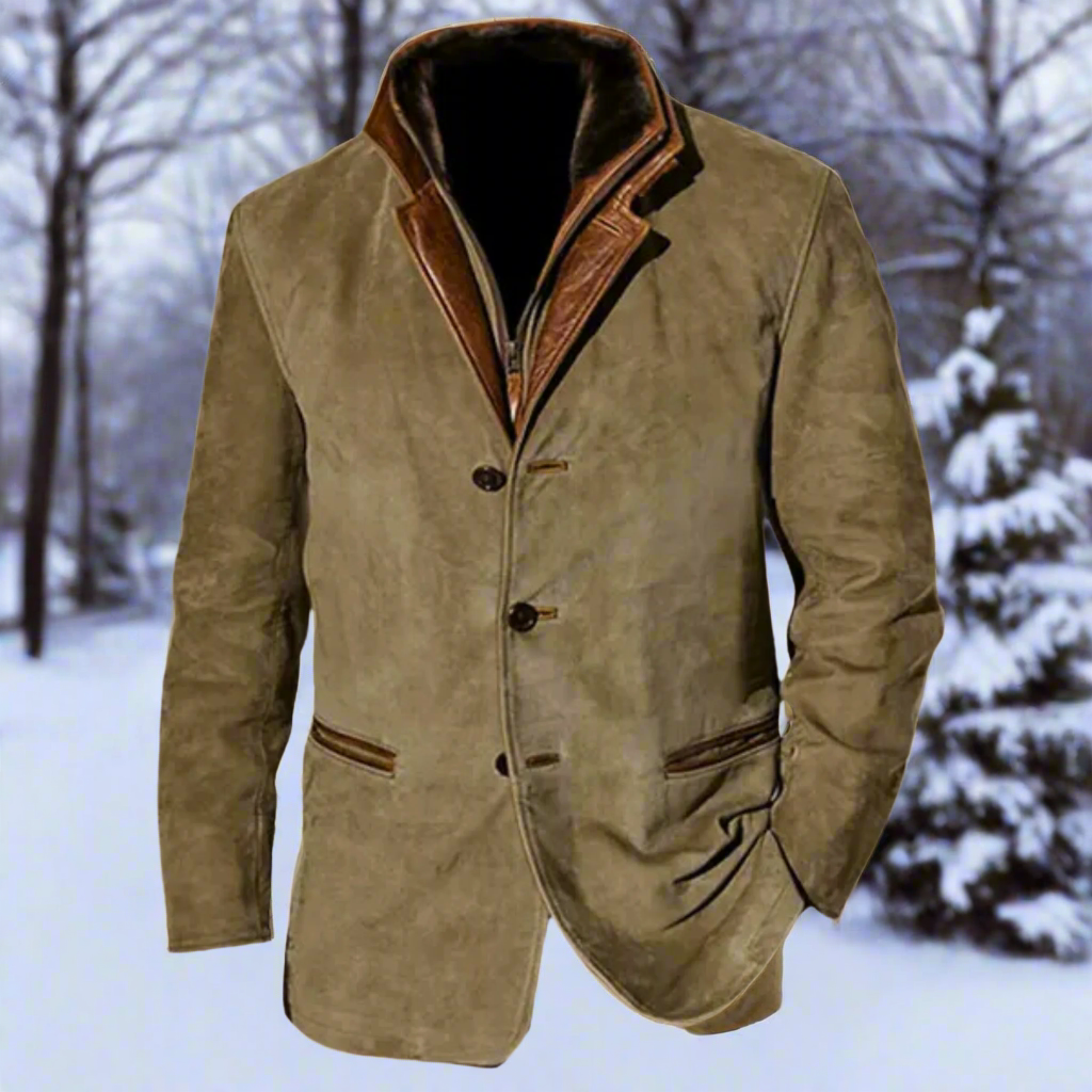 Luxury Suede Jacket for Men - Soft Tailored Fit - Nocini