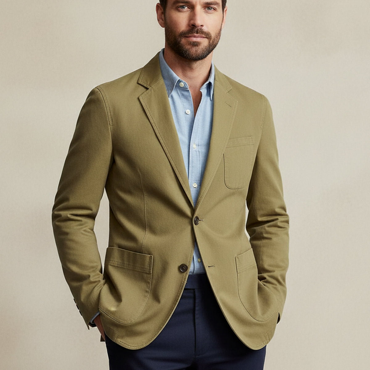 Comfortable Men's Casual Water Resistant Jacket with Pockets