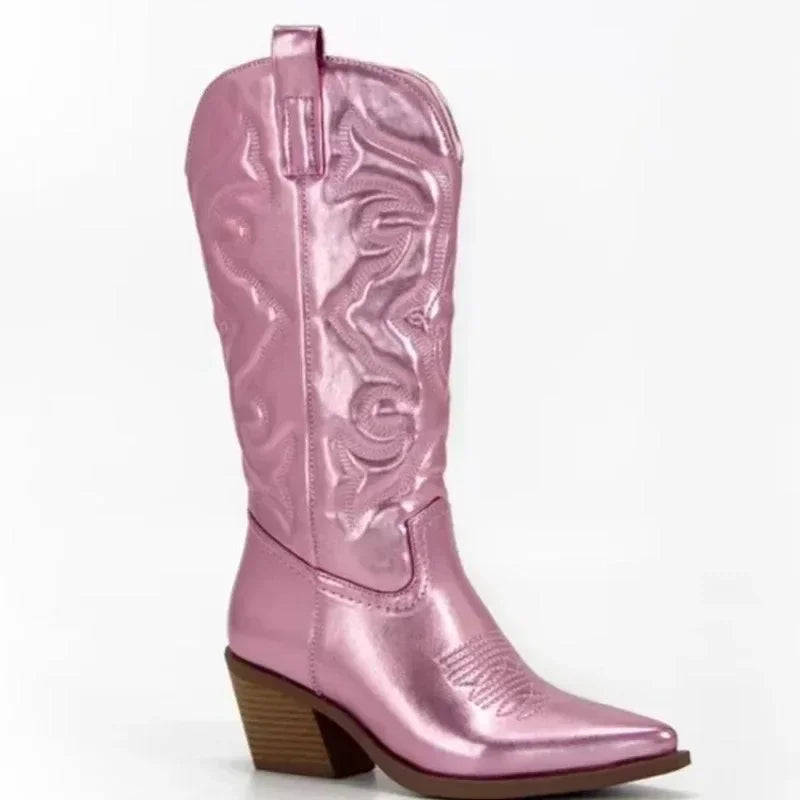 Stylish Women's High Heel Knee Boots in Luxe Leather