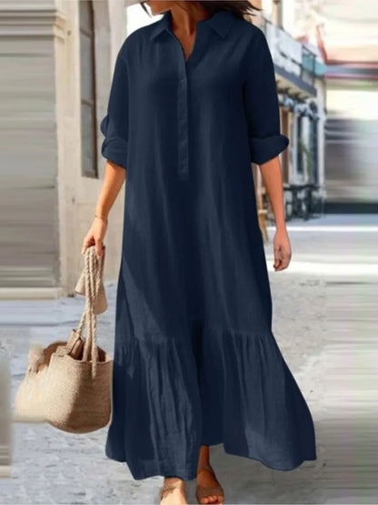 Layered Long Sleeve Maxi Dress