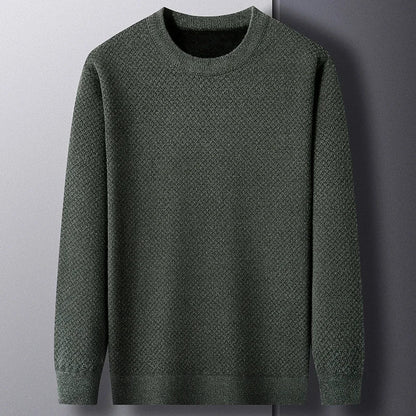 Classic Waffle Pattern Crew Neck Sweater