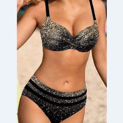 Tropical Floral High Waisted Swimsuit Bikini