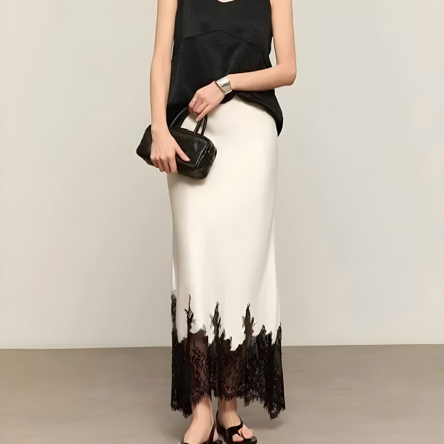 Elegant Ruffled Satin Mini Skirt