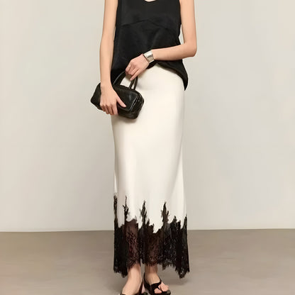 Elegant Ruffled Satin Mini Skirt