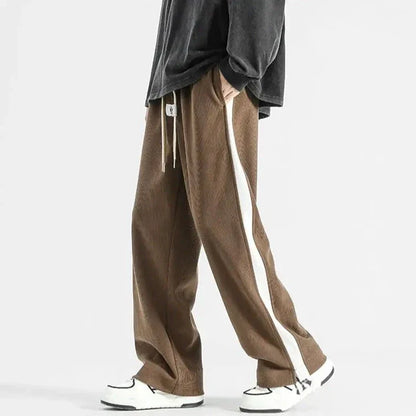 Comfortable Corduroy Jogger Pants with Side Stripes - Nocini