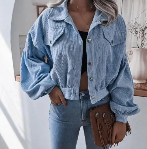 Rugged Corduroy Denim Short Jacket