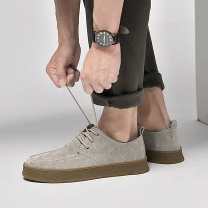 Luxury Brown Suede Leather Shoes