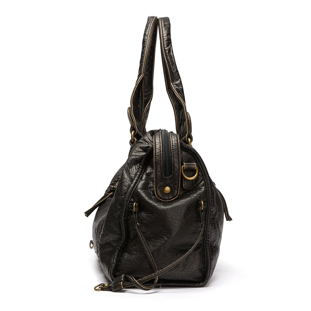 Stylish Faux Leather Tote Shoulder Bag
