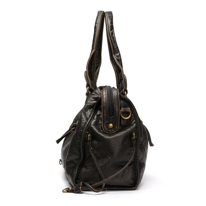 Stylish Faux Leather Tote Shoulder Bag