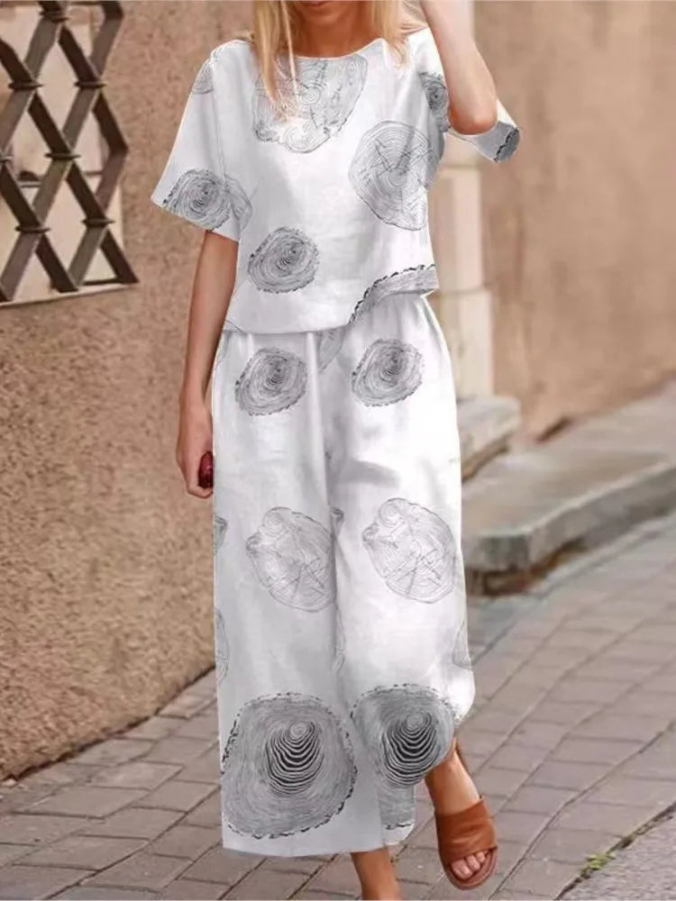 Comfortable Wide Leg Women's Pants Natural Fabric
