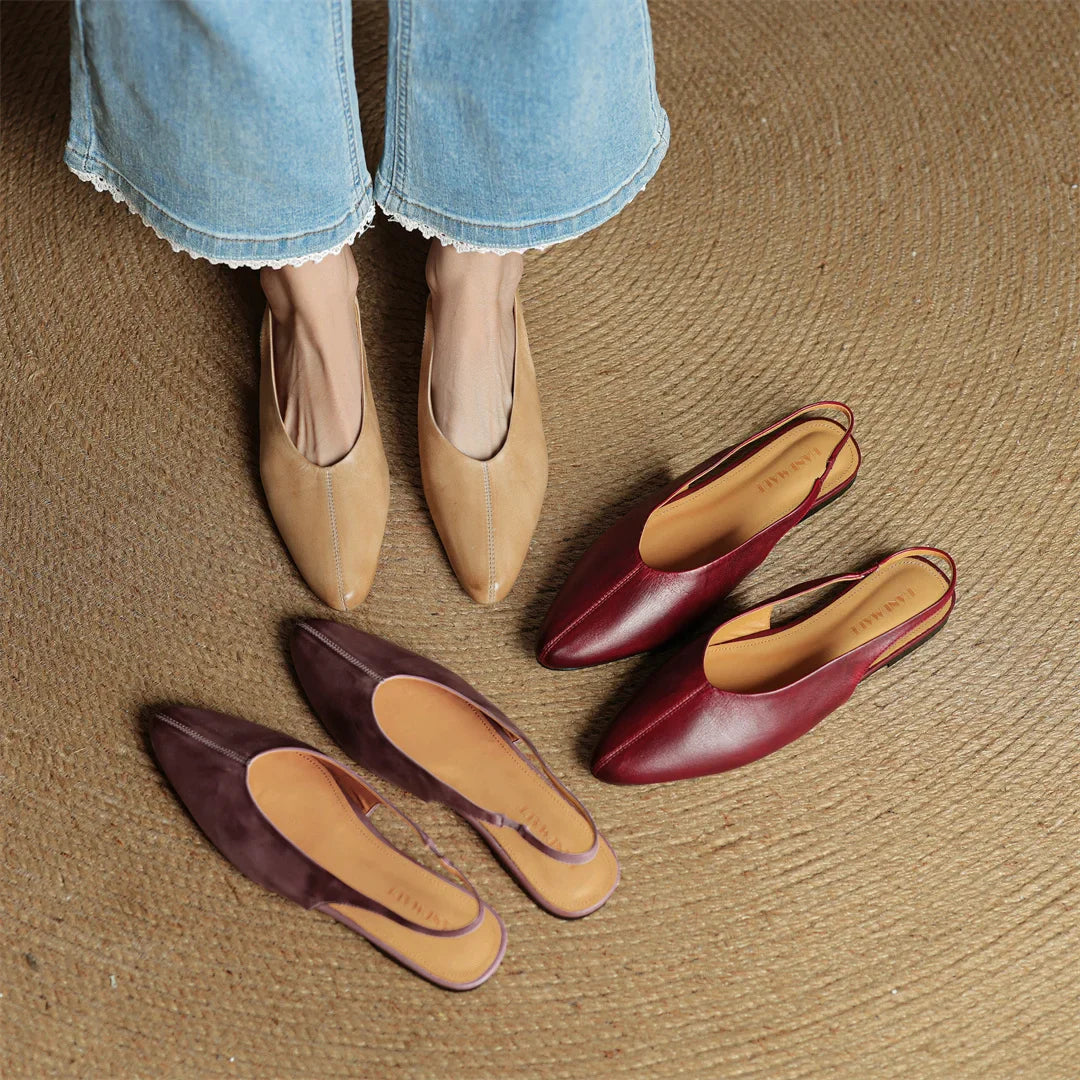 Elegant Pointy Toe Slip On Flats