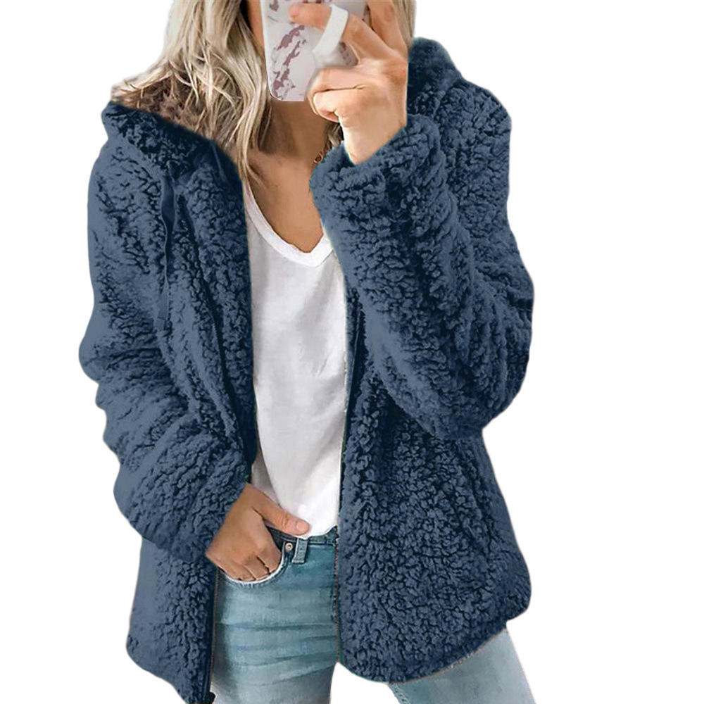 Cozy Women's Hooded Fleece Sherpa Coat