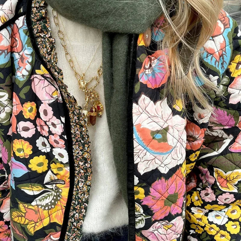 Women's Pretty Patchwork Trench Coat