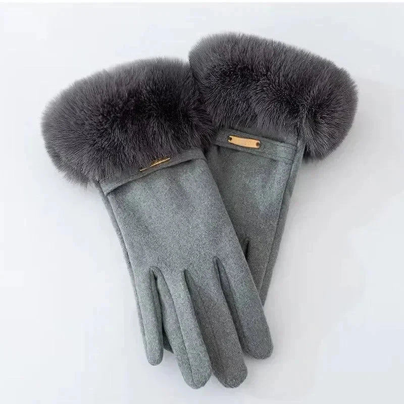 Warm Faux Fur Lined Women's Gloves