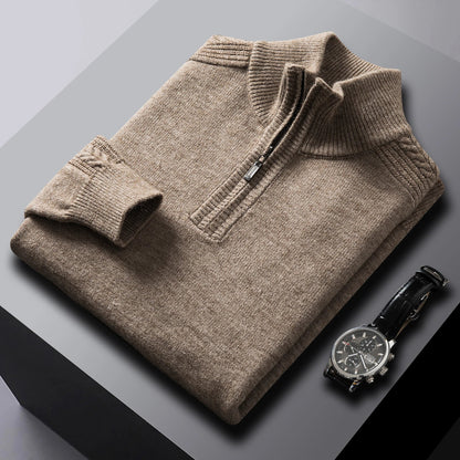 Soft Cable Knit Quarter Zip Men's Sweater