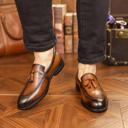 Classic Genuine Leather Slip On Shoes