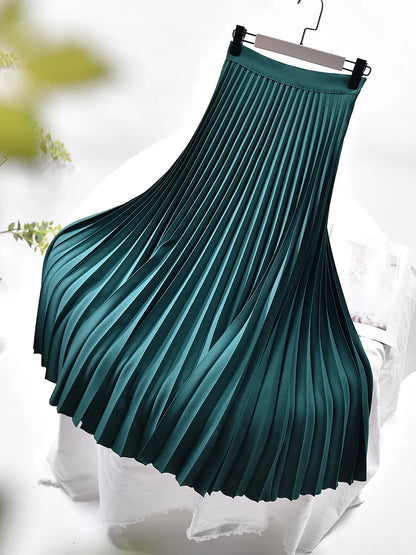 Flared Comfortable Waist Midi Skirt for Women