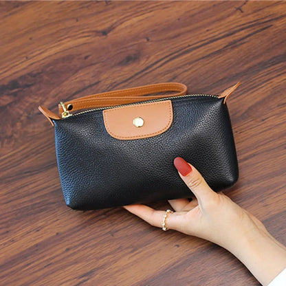 Elegant Faux Leather Wristlet Purse Bag
