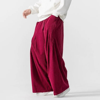 Relaxed Fit Cotton Drawstring Pants for Men