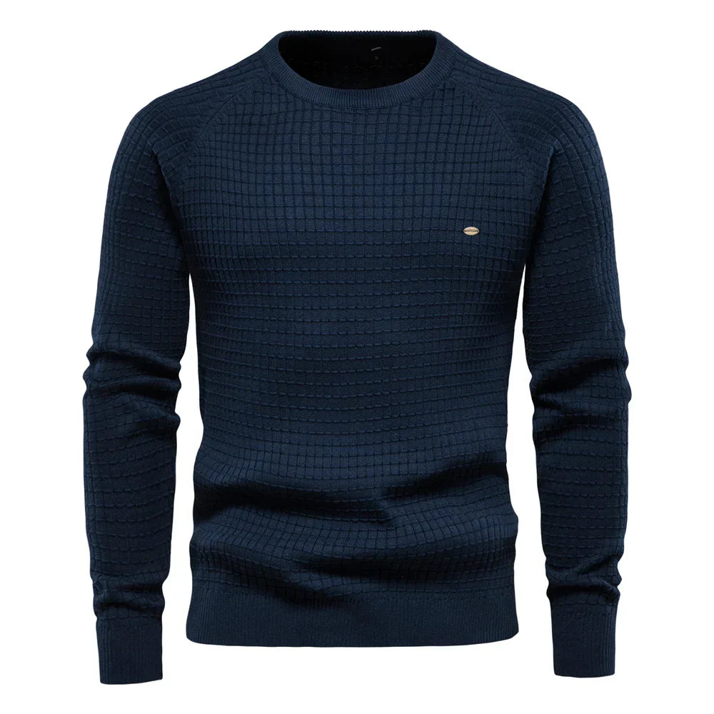 Classic Grid Pattern Mens Sweater