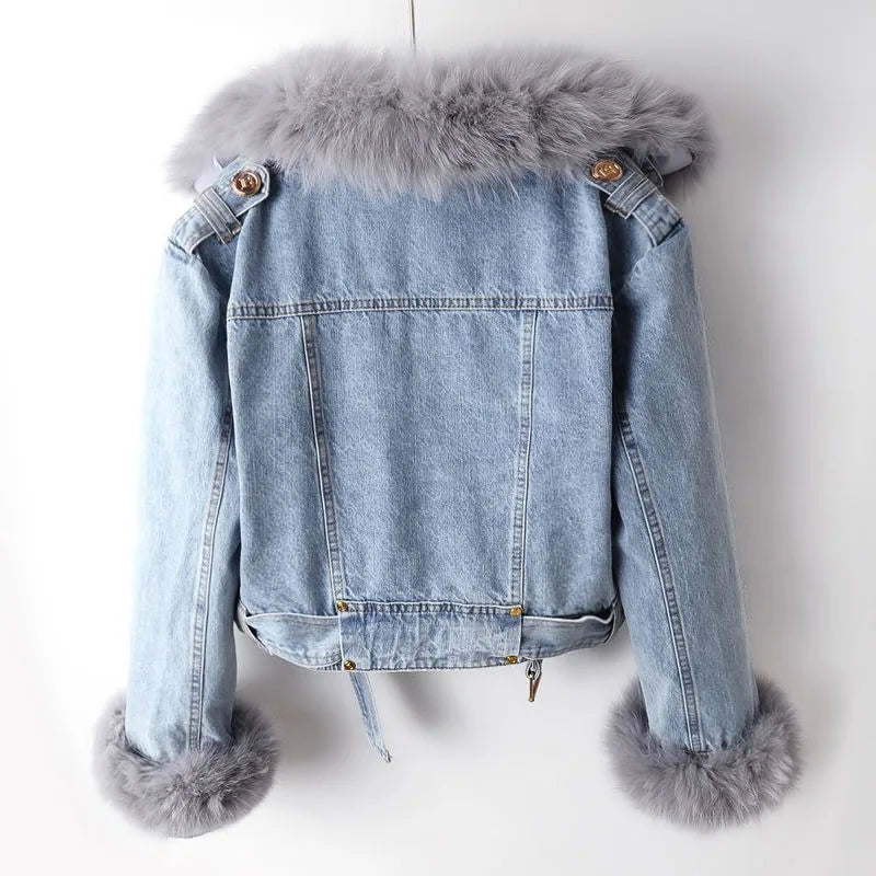 Luxury Fur Lined Leather Biker Jacket