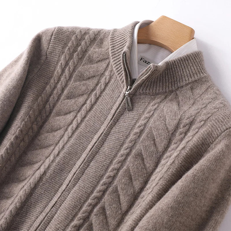 Soft Zip Up Merino Wool Sweater