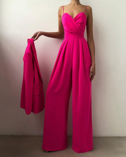 Elegant Ladies Strappy Wide Leg All Occasion Jumpsuit