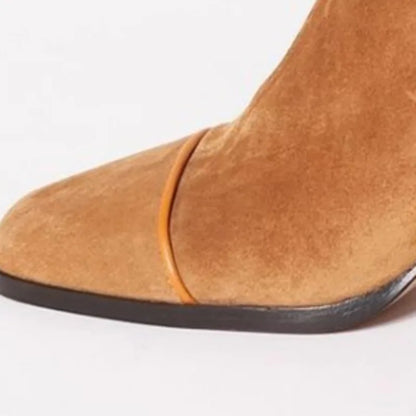 Elegant High Heel Square Toe Boots
