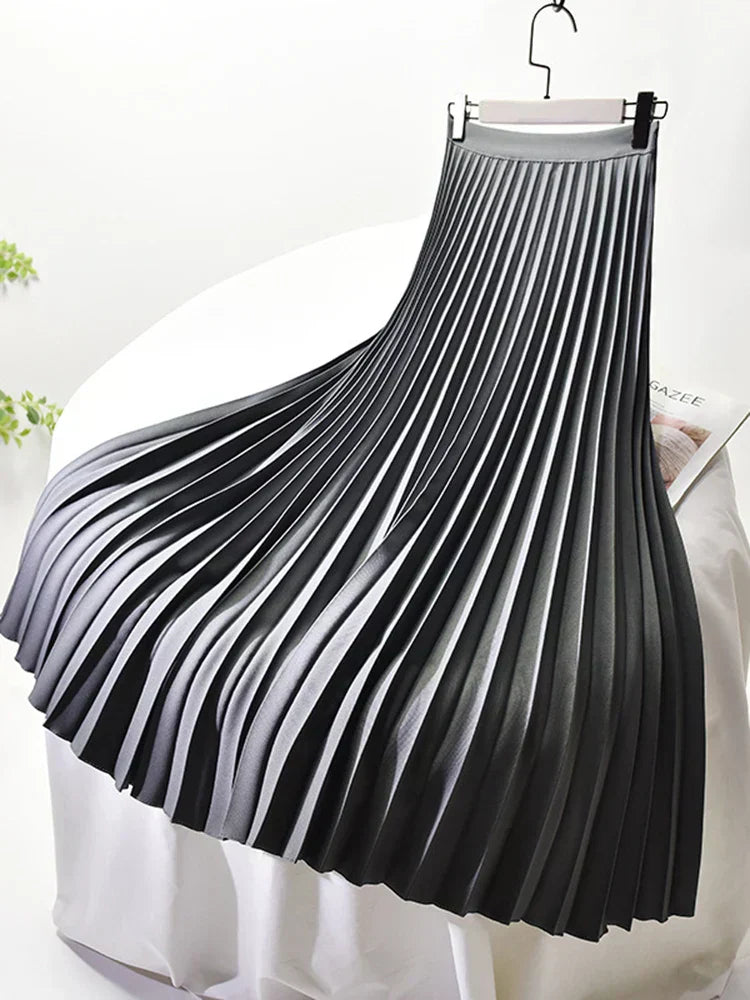 Flared Comfortable Waist Midi Skirt for Women