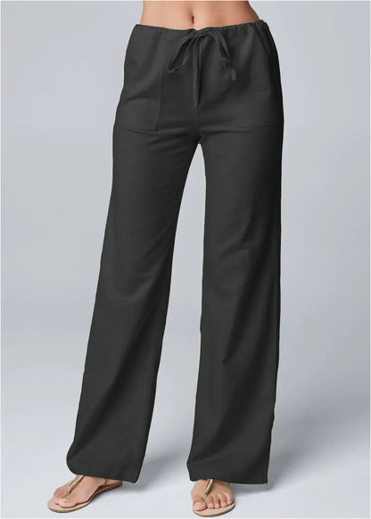 Loose Fit High Waisted Women's Trousers in Soft Cotton