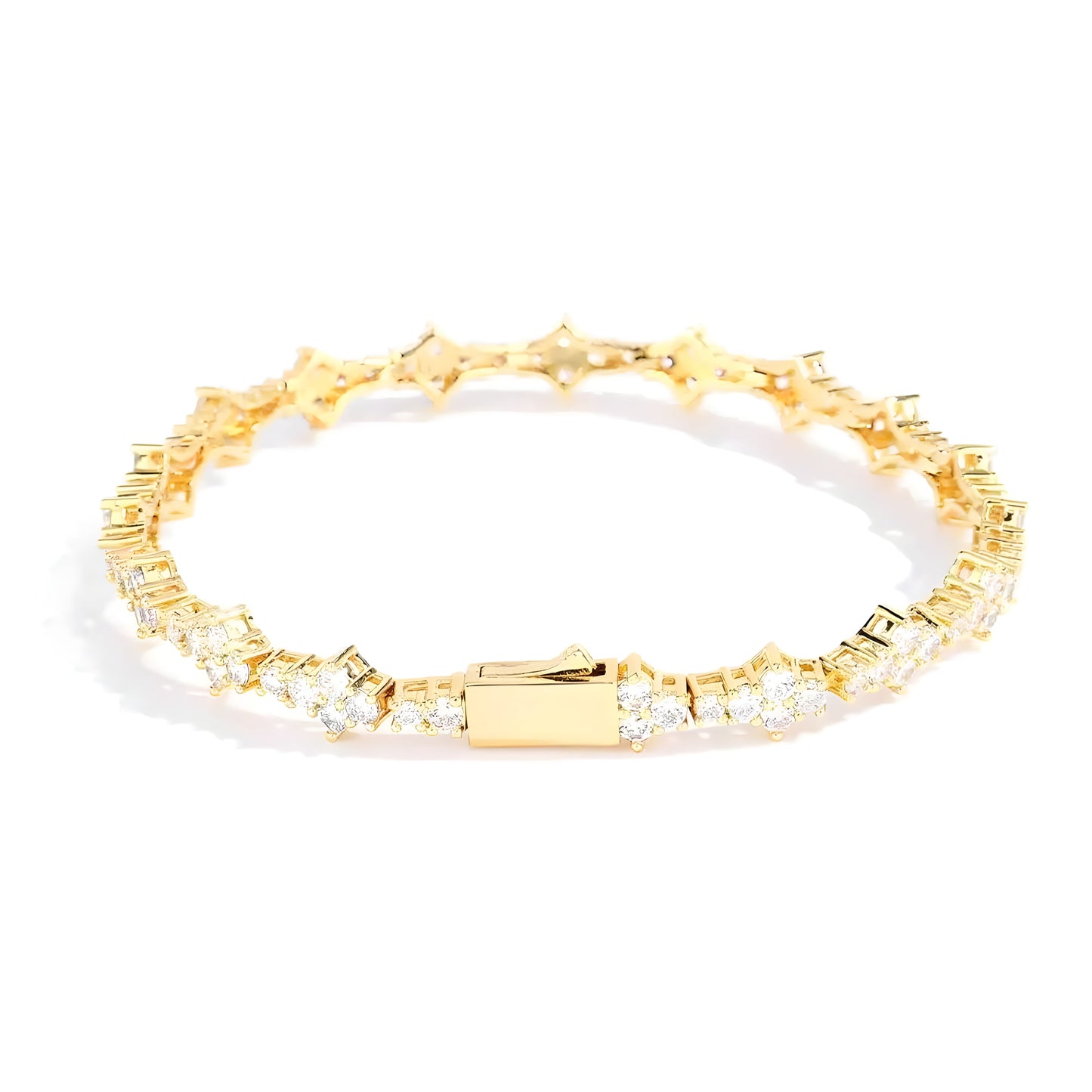 Sparkling Flower Charm Bracelet