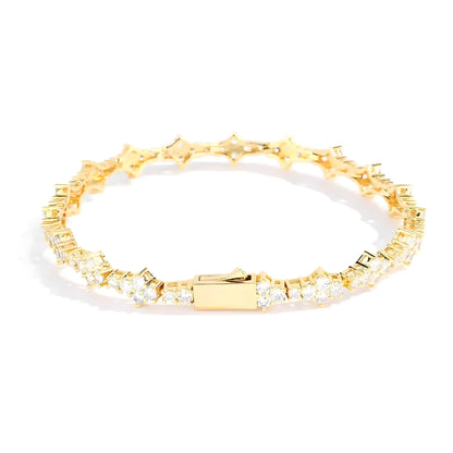 Sparkling Flower Charm Bracelet