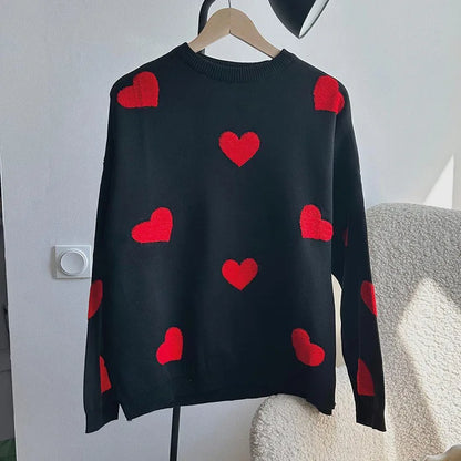 Lovely Heart Pattern Sweater