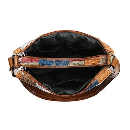 Faux Leather Patchwork Tote Shoulder Bag