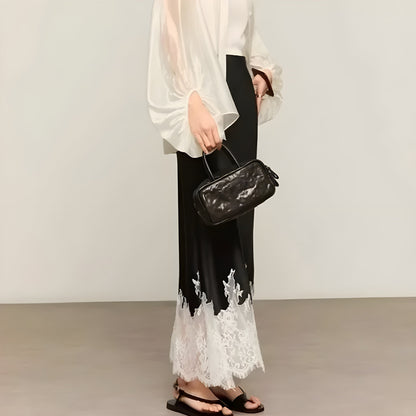 Elegant Ruffled Satin Mini Skirt