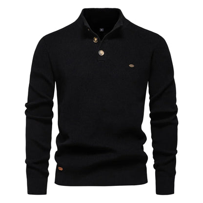 Classic Wooden Button Crew Sweater
