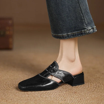 Elegant High Heel Slip On Mules