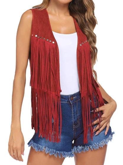 Classic Fringed Leather Waistcoat