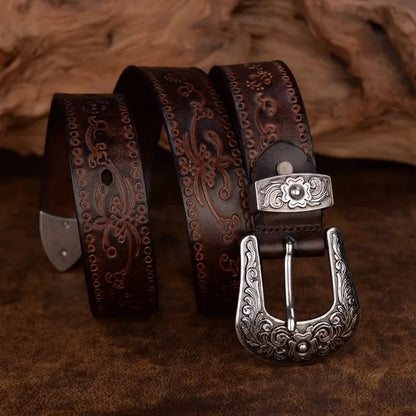 Rugged Metal Cowboy Belt