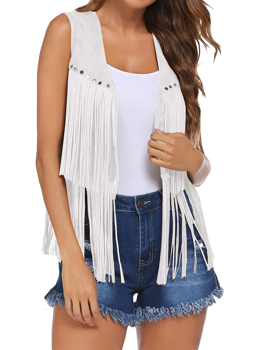 Classic Fringed Leather Waistcoat