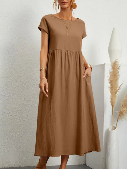 Classic Casual Crew Neck Dress