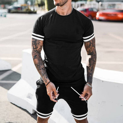 Men's Athletic Set - Moisture Wicking Tee & Shorts