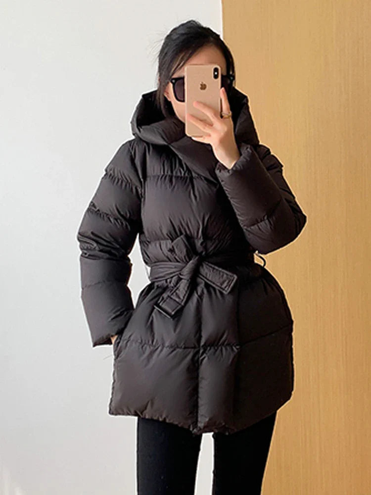 Ladies Cozy Down Filled Parka Coat
