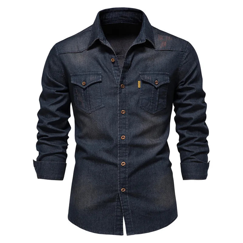 Classic Fit Men's Shirt with Button Front and Pocket Detail - Nocini